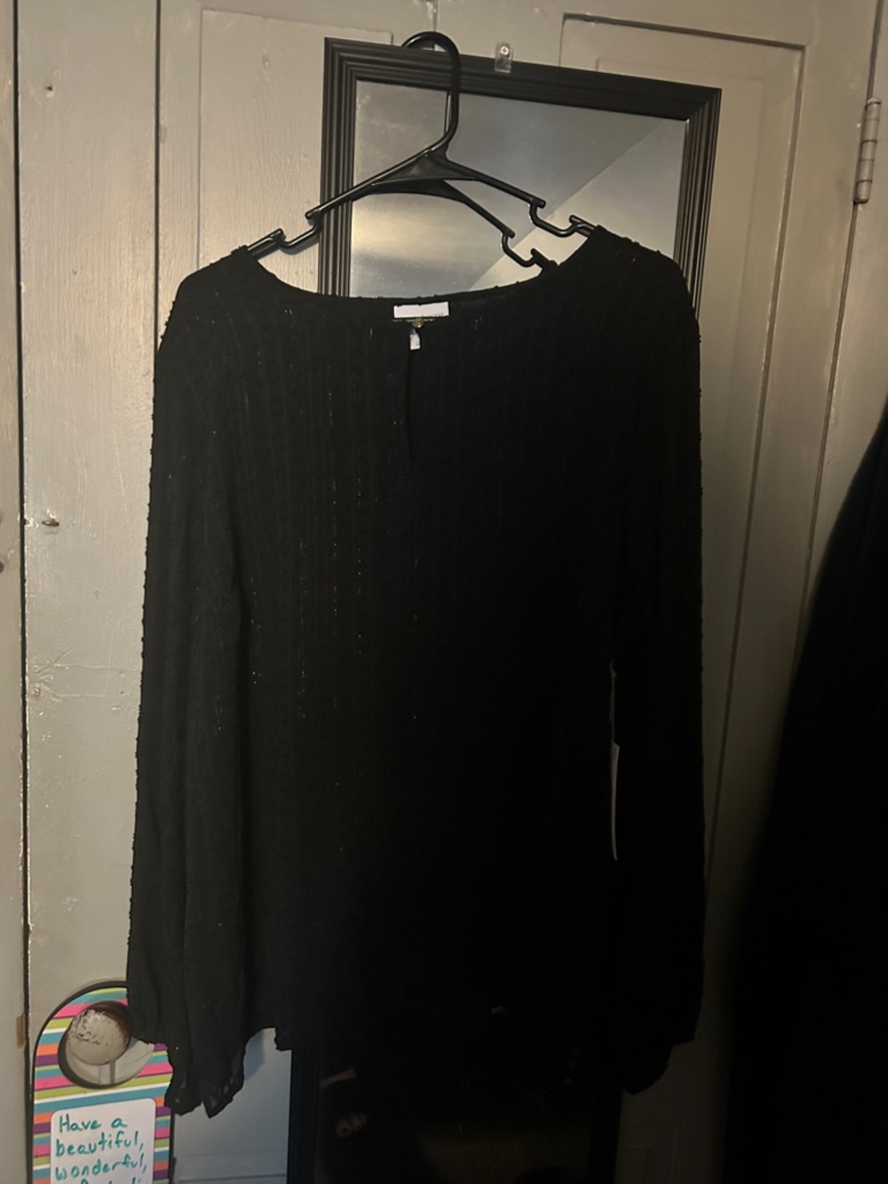 Liz Claiborne Black Long Sleeve Knit Top